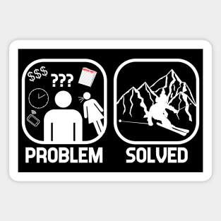 Problem Solved Skiing T shirt Magnet